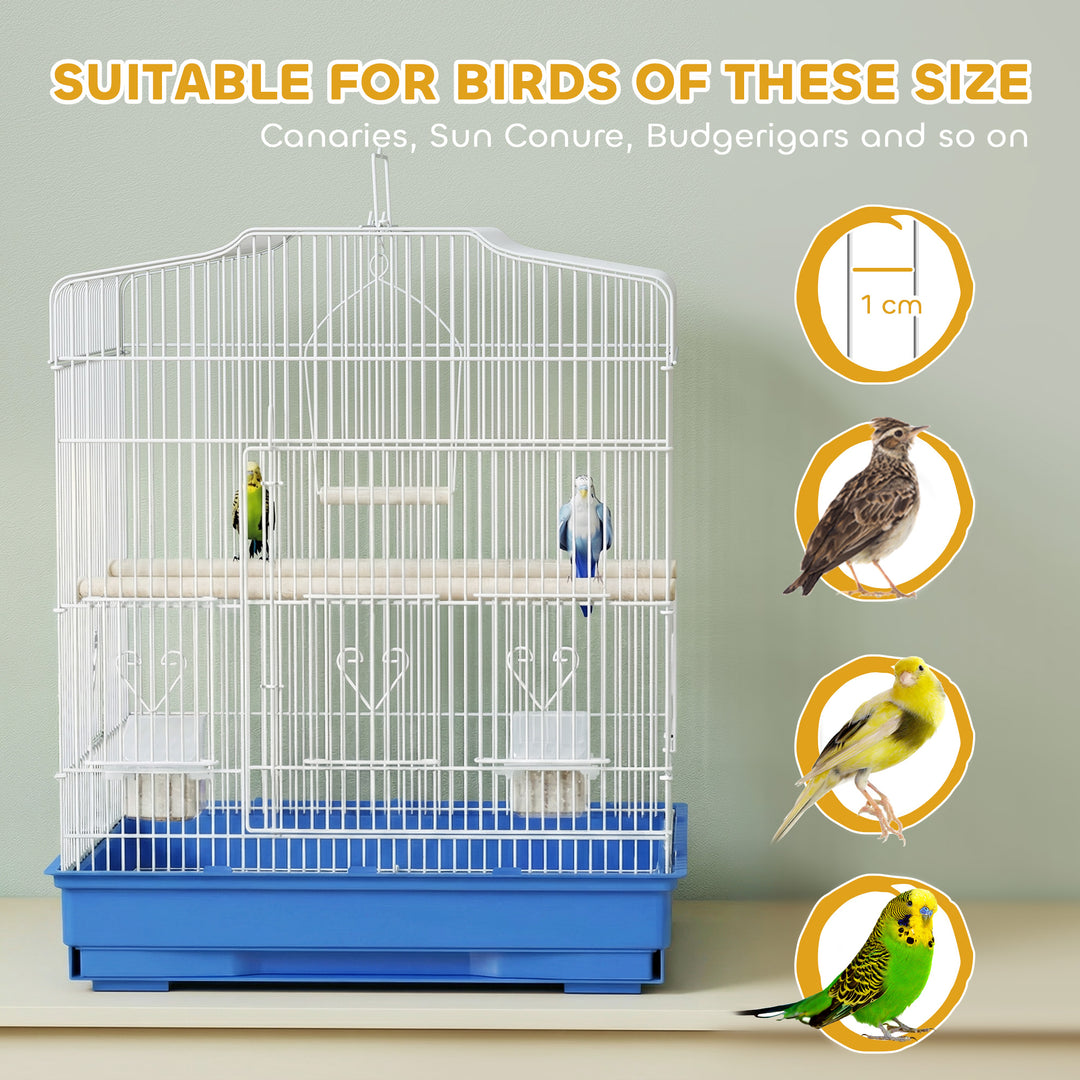 Large Metal Bird Cage with Perches, Food Bowls, Swing, for Budgies, Pa