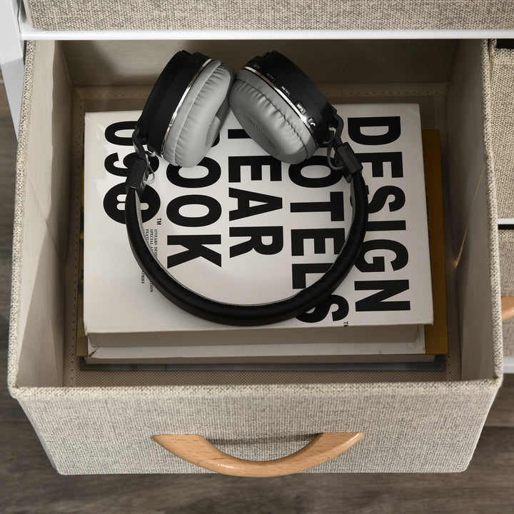 MCL 4 Drawer Storage Chest Unit Home Cabinet w/ Shelves Home Living Room Bedroom Entryway Living Furniture, Light Grey