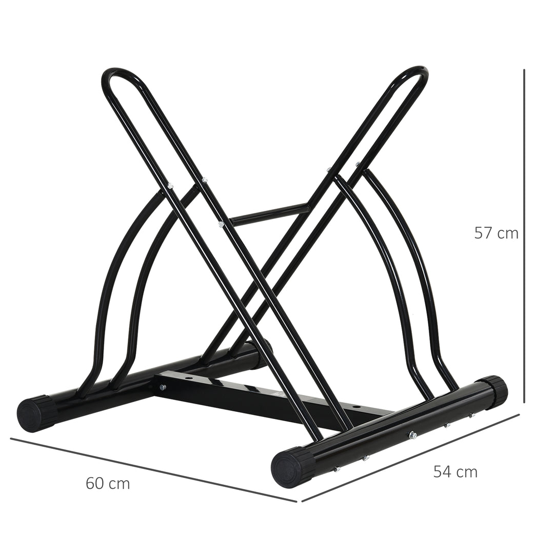 MCL 2 Bike Floor Parking Stand Rack Indoor Outdoor Ground Reversible - Black