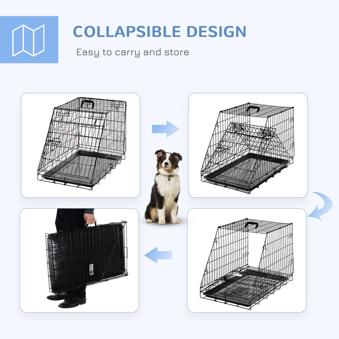 MCL Trapeze Collapsible Dog Pet Travel Box Cage Removable Tray 77 x 47 x 55cm