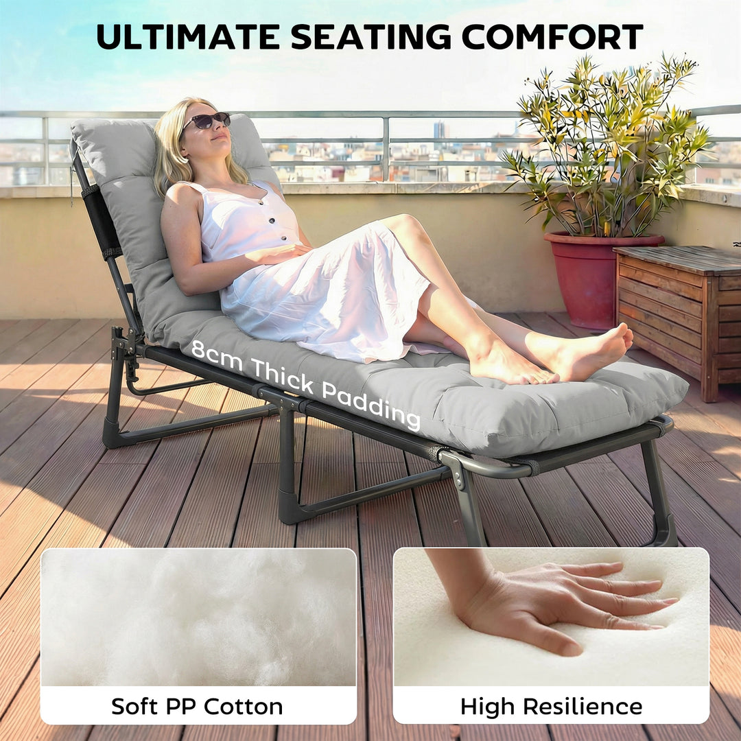 Sun Lounger Cushions Only, Garden Lounge Chair Cushions Set of 2, Sunb