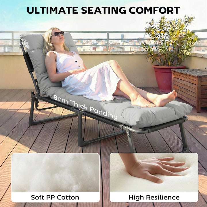 Sun Lounger Cushions Only, Garden Lounge Chair Cushions Set of 2, Sunb