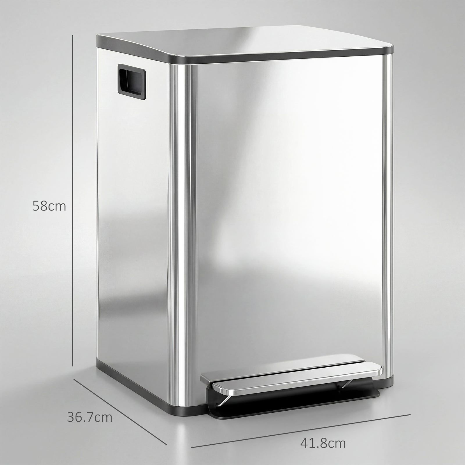 40L Dual Compartment Stainless Steel Bin, with Deodoriser Holders - Si