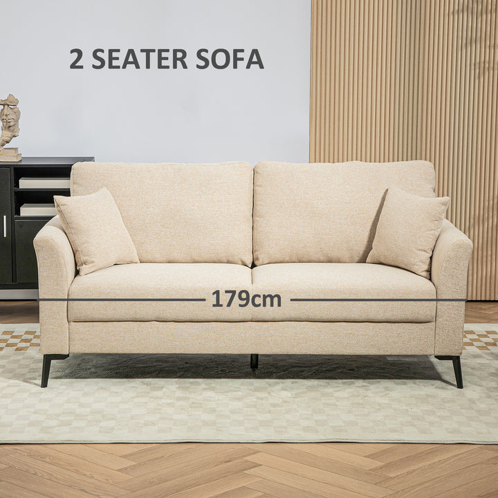 Three-Seater Linen-Look Sofa - Beige