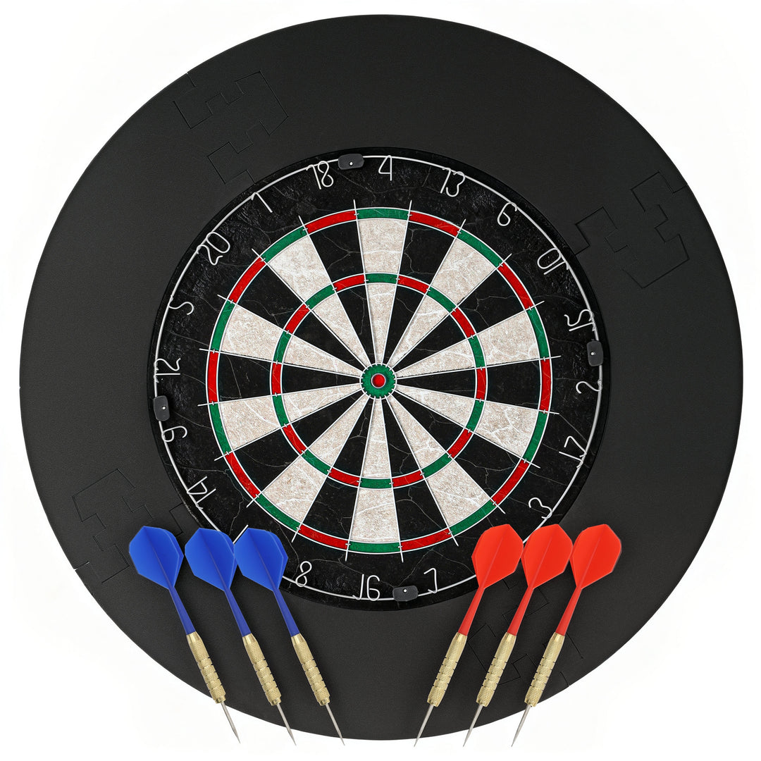 Professional Bristle Dartboard Set with EVA Surround Ring, 6 Steel