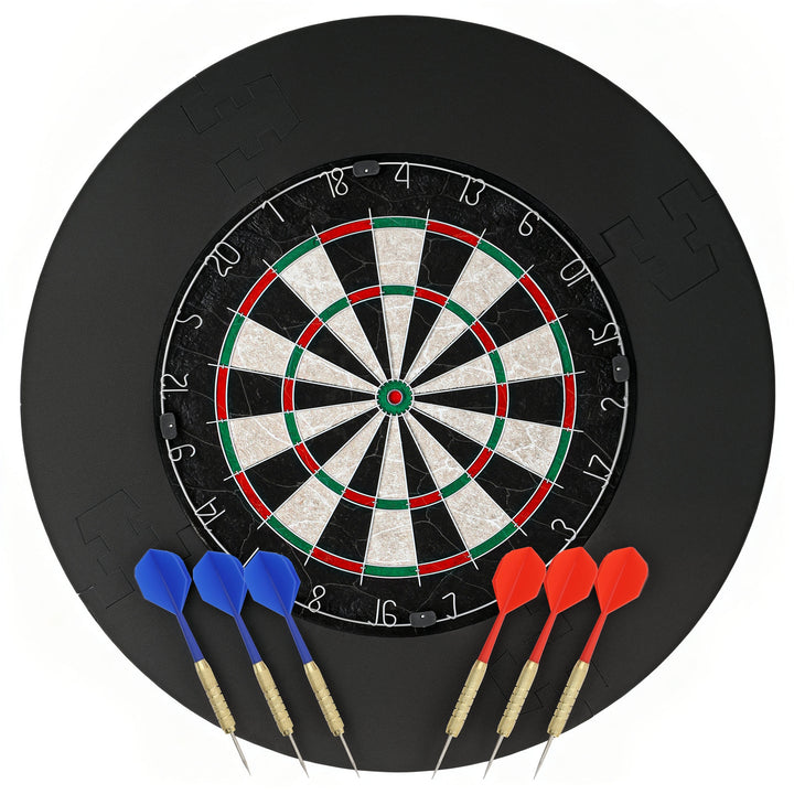 Professional Bristle Dartboard Set with EVA Surround Ring, 6 Steel