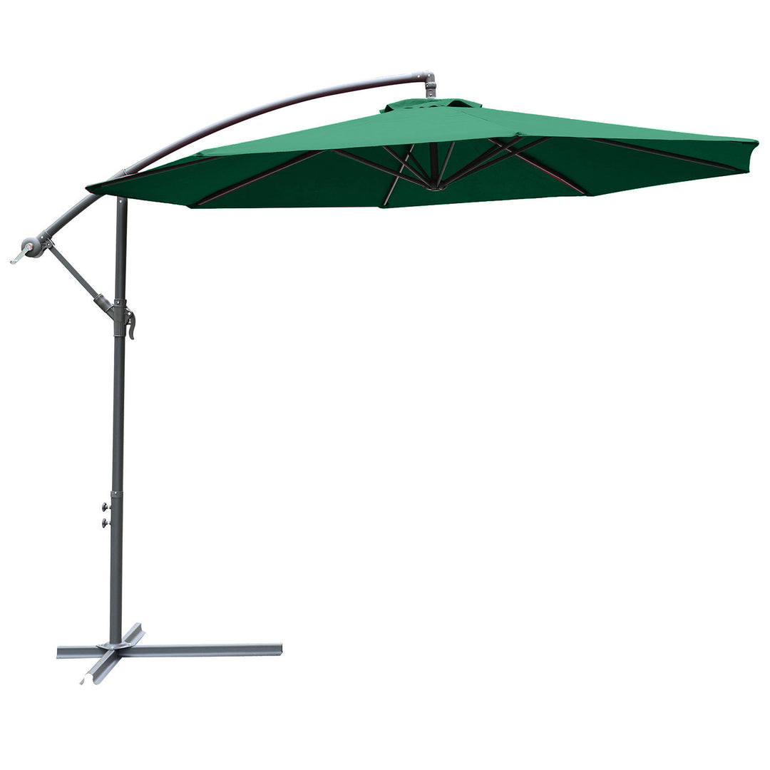 3m Banana Hanging Parasol Umbrella Green