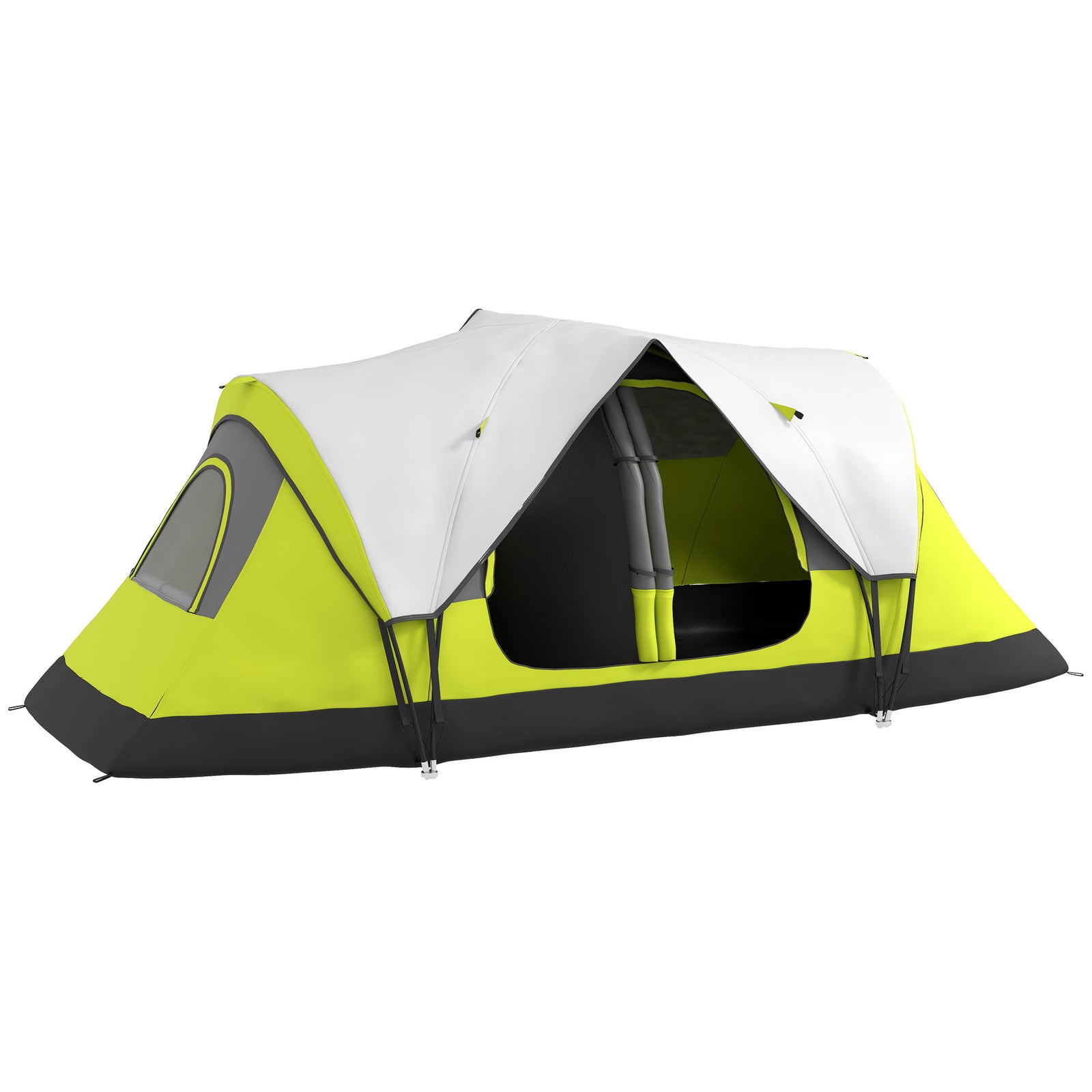 Camping Tent for 6-8 Man with 2000mm Waterproof Rainfly and Carry Bag for Fishing Hiking Festival, Yellow