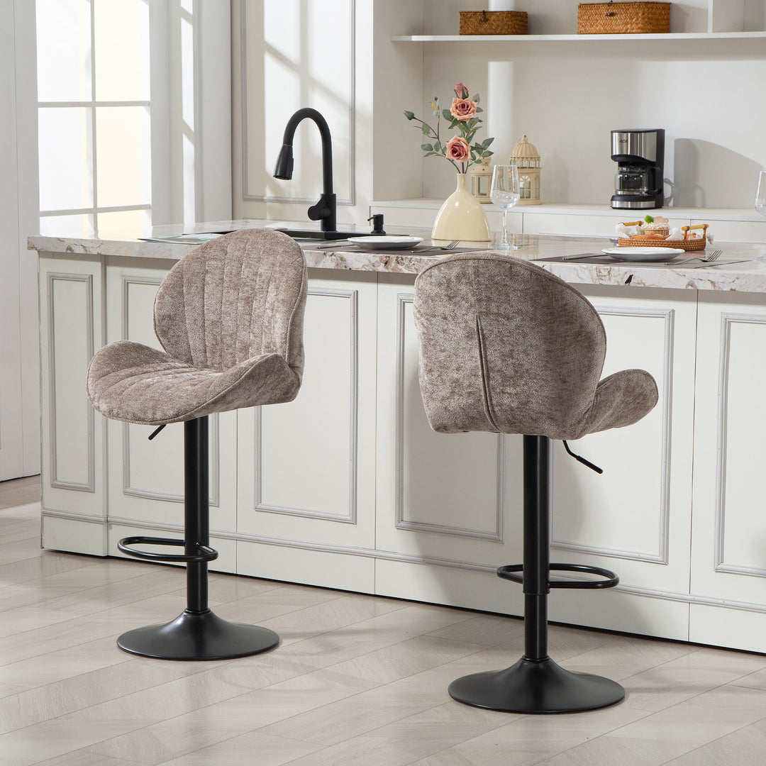 Bar Stools Set of 2, Swivel Barstools with Back, Adjustable Height and
