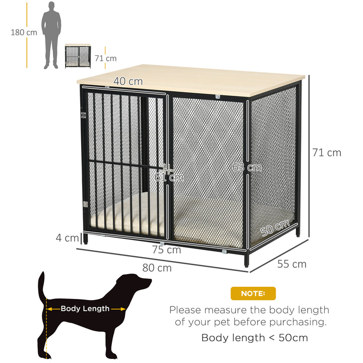 Dog Cage Side Table, with Cushion, for Small and Medium Dogs