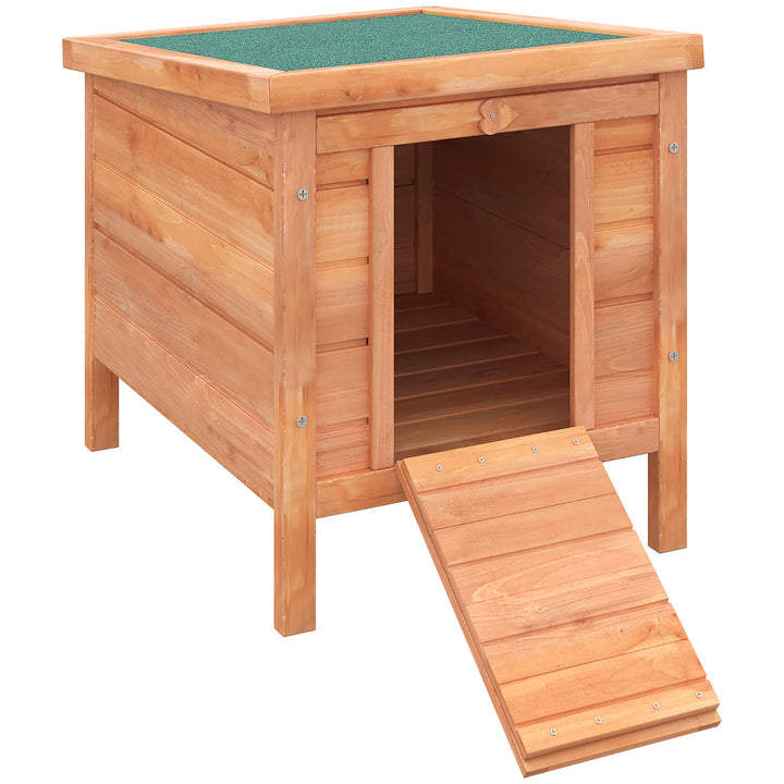 Wooden Rabbit Hutch Outdoor, Guinea Pig Hutch, Rabbit Hideaway, Cat House, Bunny Cage Small Animal House 51 x 42 x 43 cm, Natural
