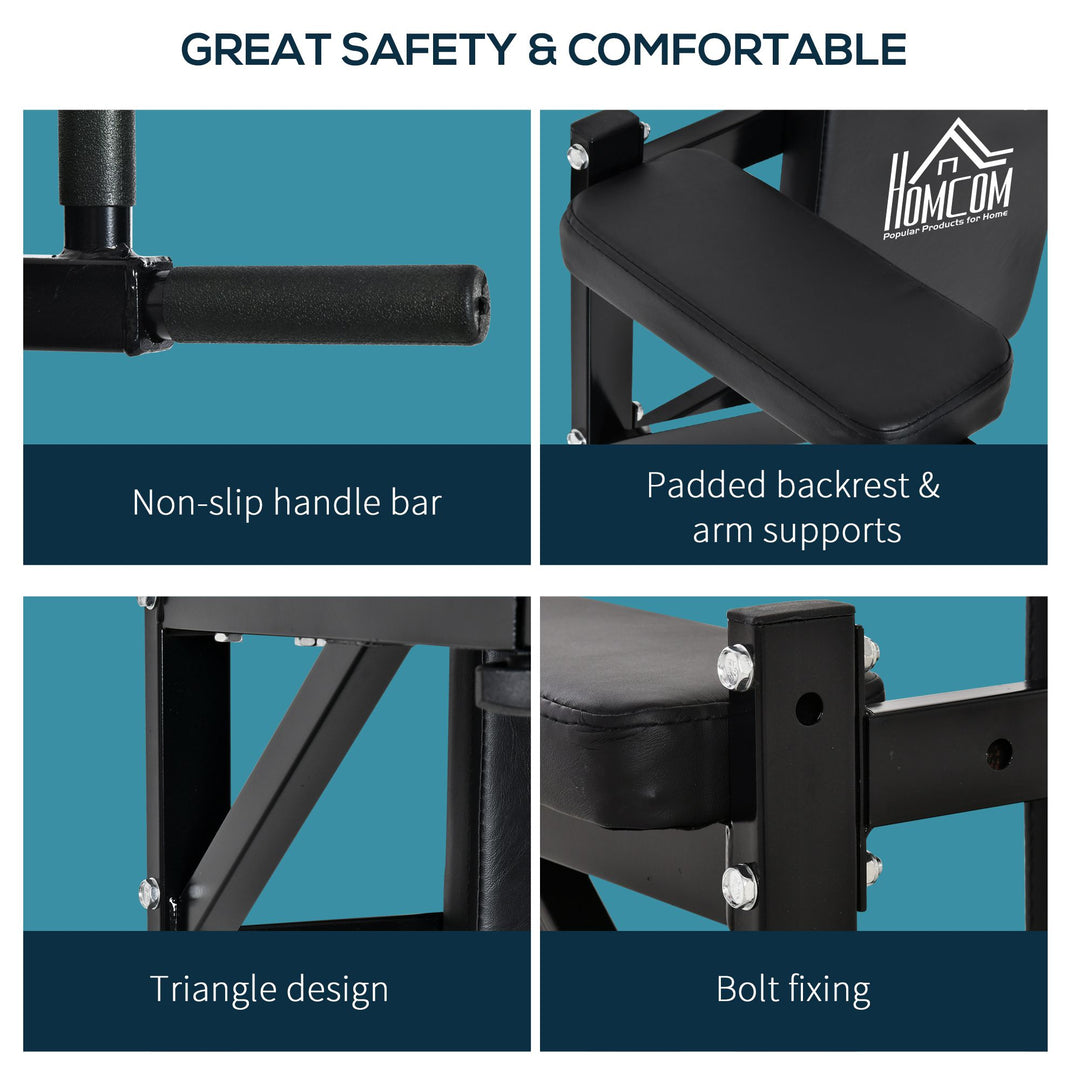 Wall Mounted Dip Station Knee Leg Raise Chin Up Pull Up Rack Home Gym Fitness Exercise Workout Bars New