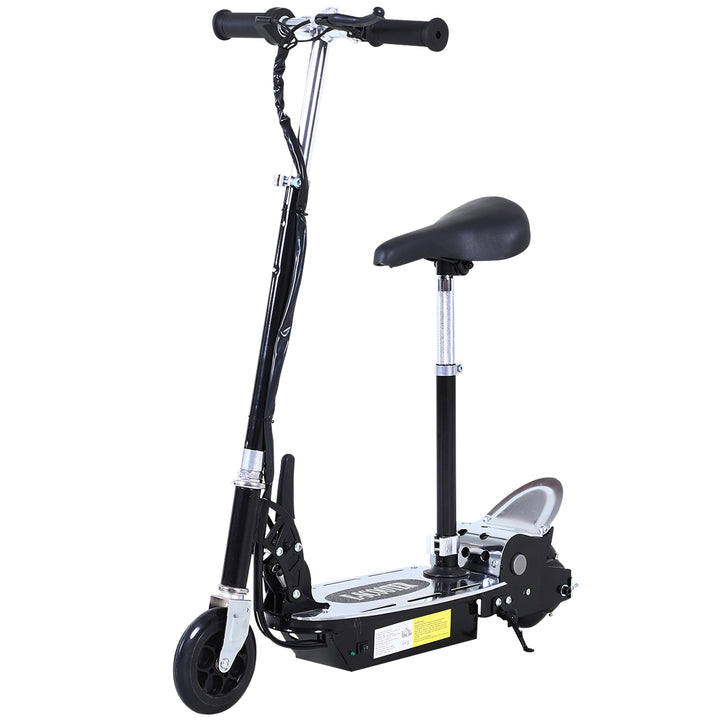 120W Foldable Powered Scooters with 24V Rechargeable Battery, Adjustable Ride on Toy (Black)