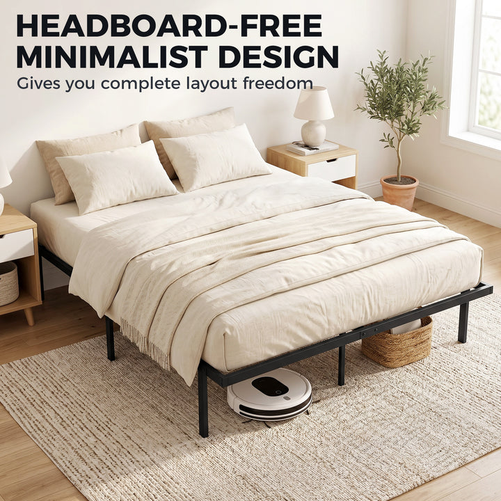 5ft King Bed Frame with Underbed Storage, Metal Platform Bed Frame wit