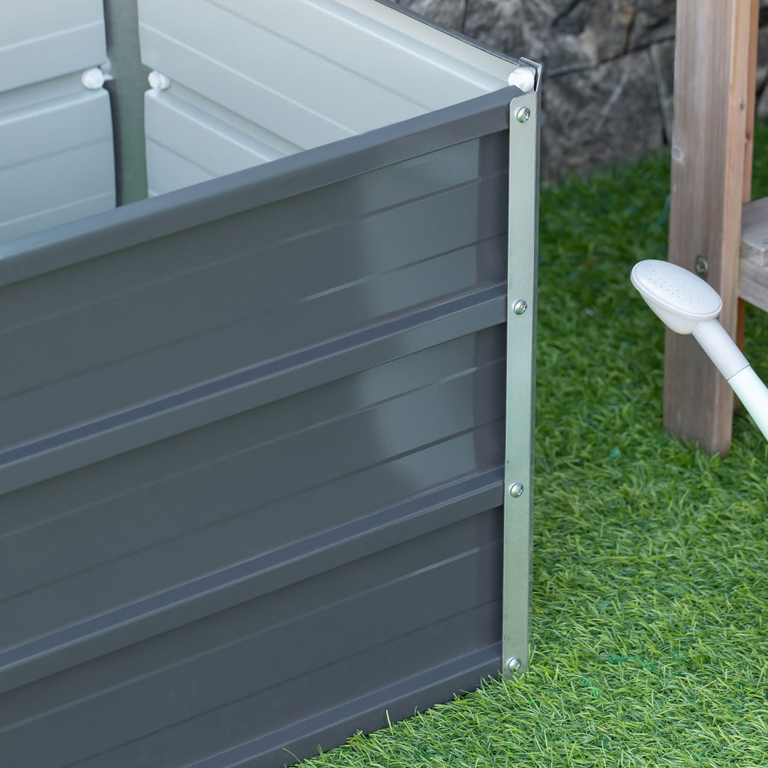 108L Raised Garden Bed, Galvanized Steel Elevated Planter Box w/ Installation Gloves for Backyard, Patio to Grow Vegetables, Herbs, and Flowers, 66 x 47 x 40cm, Grey