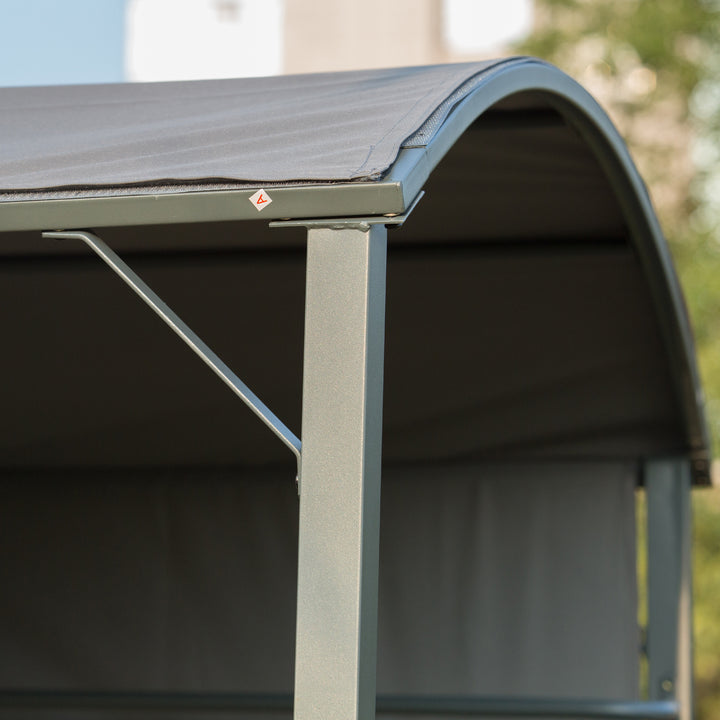 2.2 x 1.4m BBQ Shelter, Outdoor Grill Gazebo Canopy with Shelves, Hanging Hooks, and Metal Frame, for Garden Patio Backyard