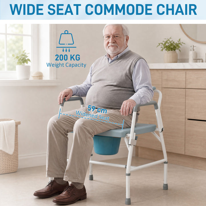 Height Adjustable Bedside Commode, Heavy Duty Commode Toilet Chair - view 4
