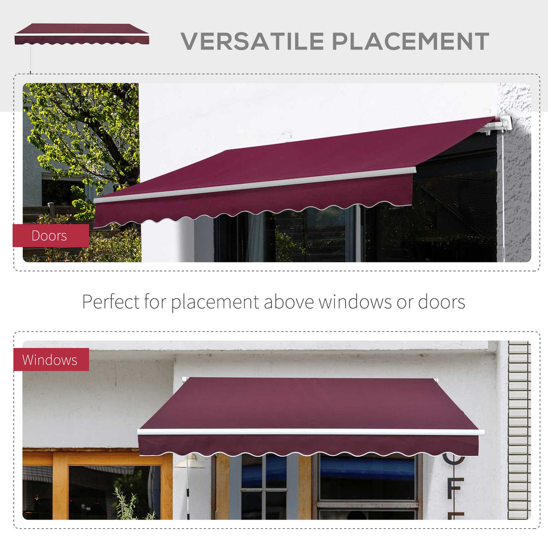 Manual Retractable Awning, 3x2.5 m-Red