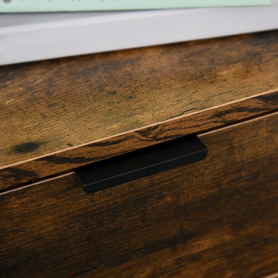 MCL Bedroom Chest of Drawers, Industrial 3-Drawer Dresser, Storage Drawers Unit with Metal Frame for Living Room, Rustic Brown