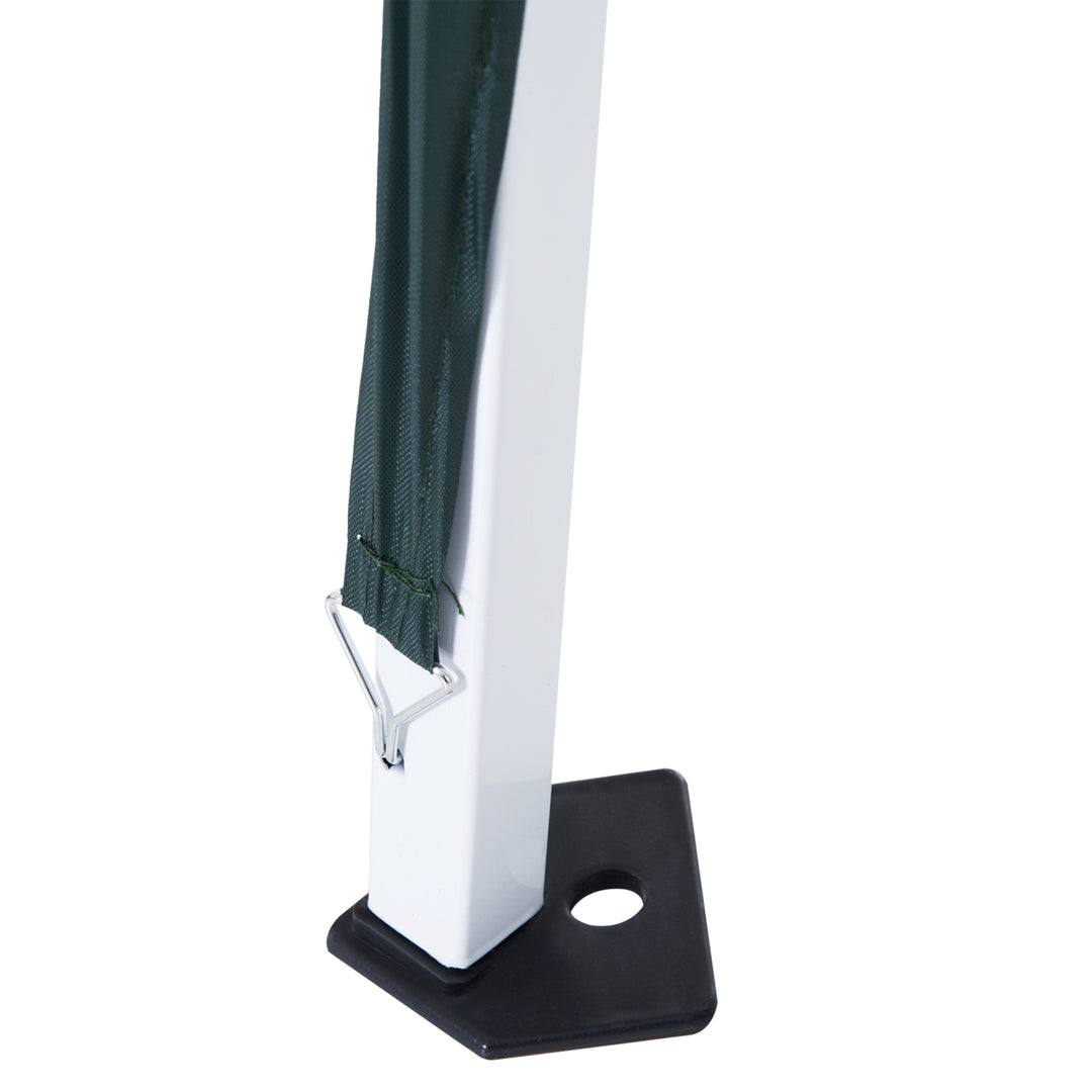 MCL 3 M x 3 M Base/ 2.5 M x 2.5 M Top Pop Up Gazebo with Carry Bag, Height Adjustable Slant Leg Party Tent Instant Event Shelter for Garden, Patio, Green