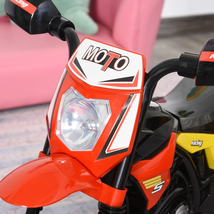 Toddler Pedal Motorcycle Kids Ride On Tricycle Early Learning w/ Music Lights Handlebar Stickers Exercise Boys Girls Gift for Kids 18 - 36 Months Red