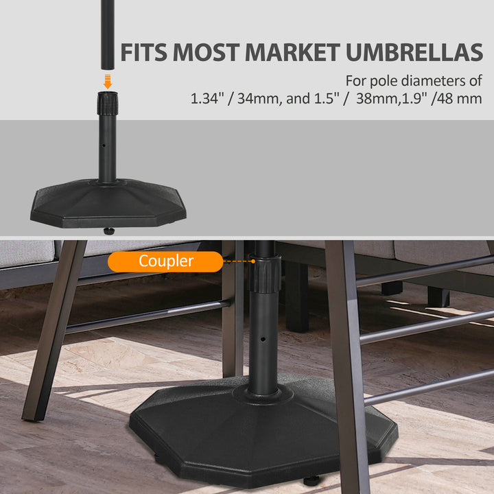 18kg Patio Parasol Base, Garden Concrete Umbrella Base, Outdoor Umbrella Stand Holder for Parasol Poles 34mm, 38mm and 48mm, Black