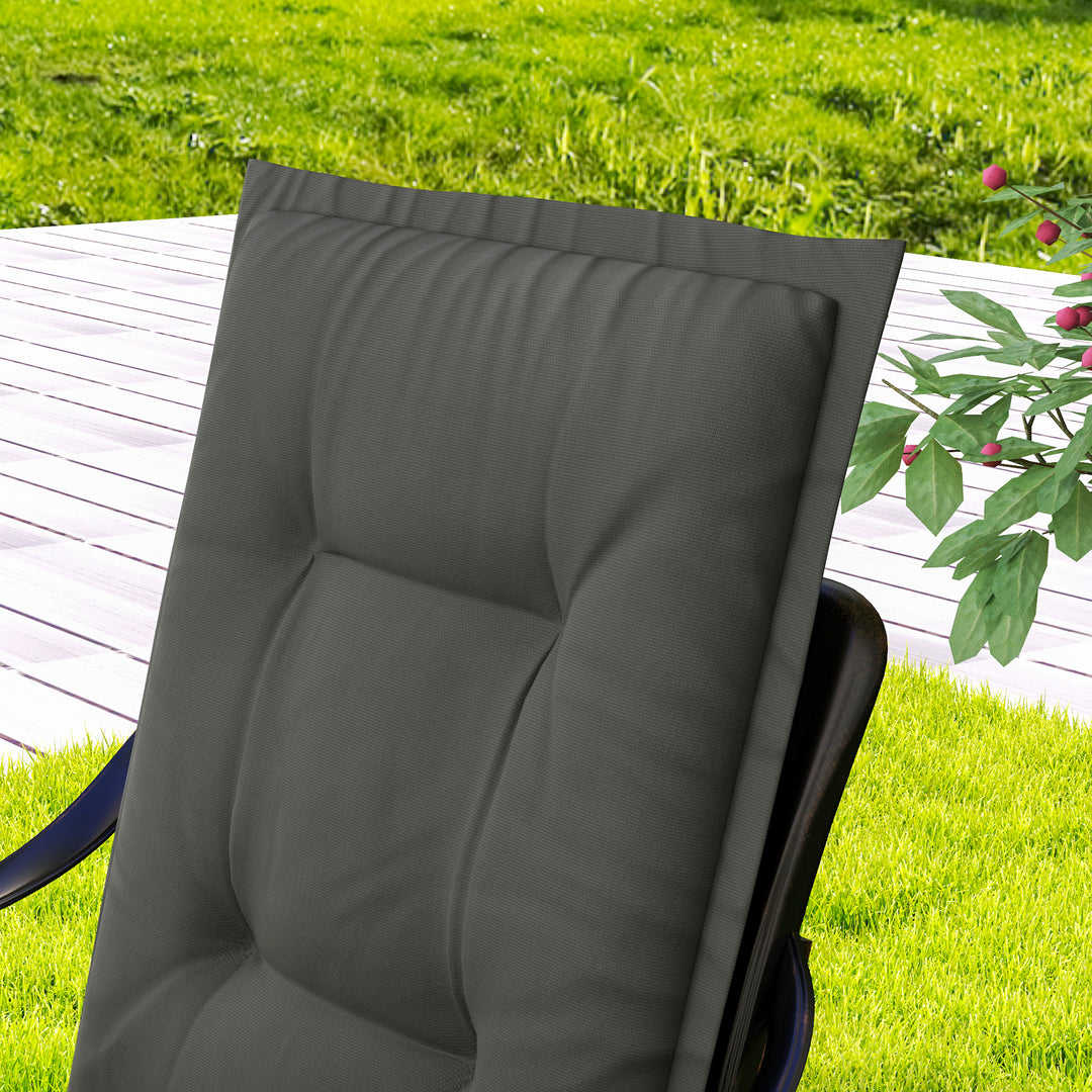 Set of Four Padded Garden Seat Cushions - Light Grey
