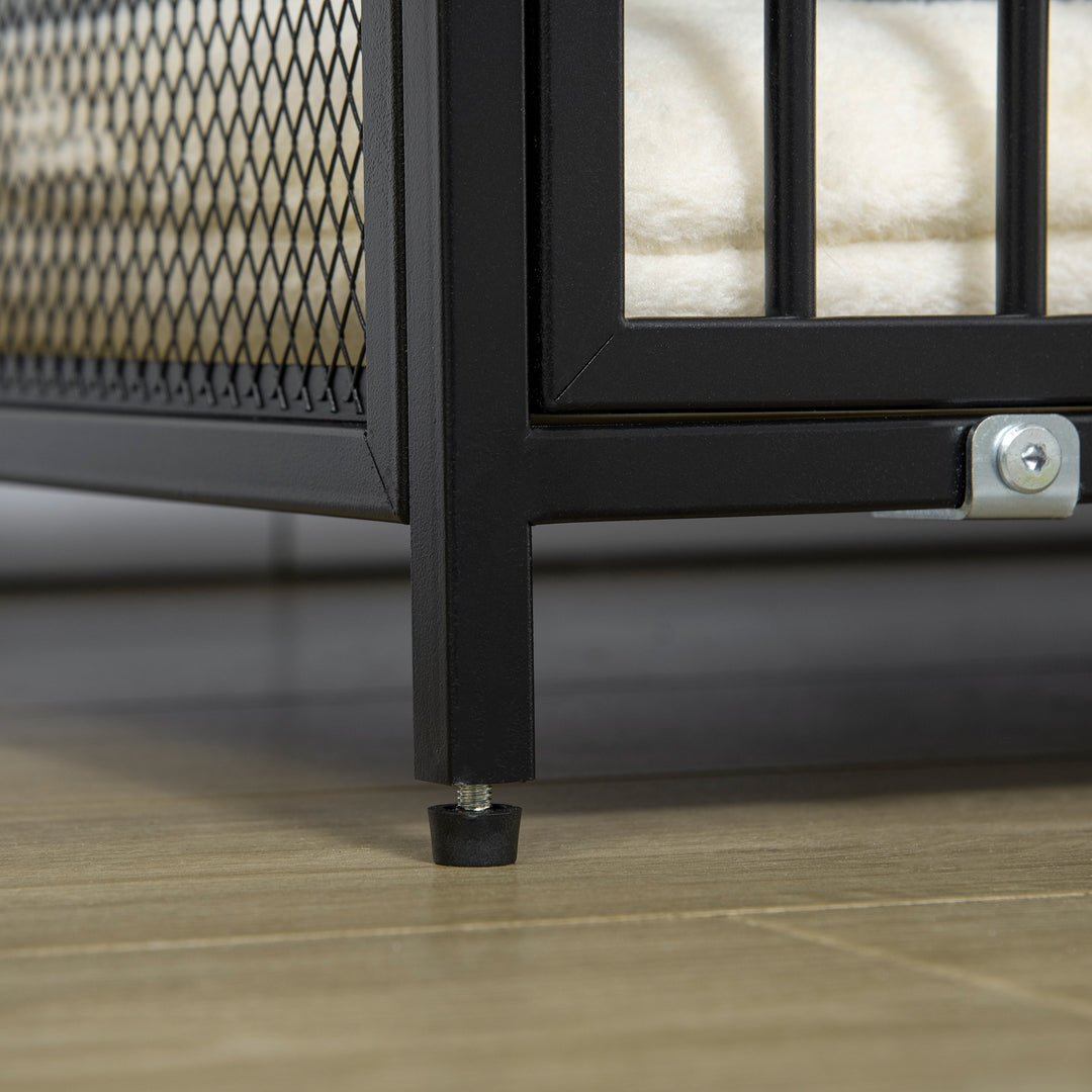 Dog Cage Side Table, with Cushion, for Small and Medium Dogs