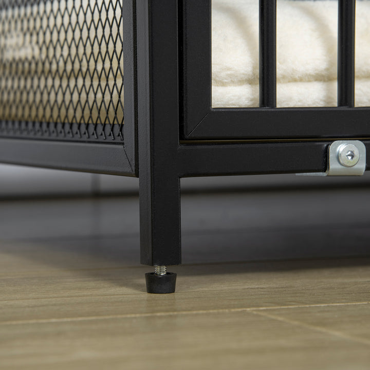 Dog Cage Side Table, with Cushion, for Small and Medium Dogs