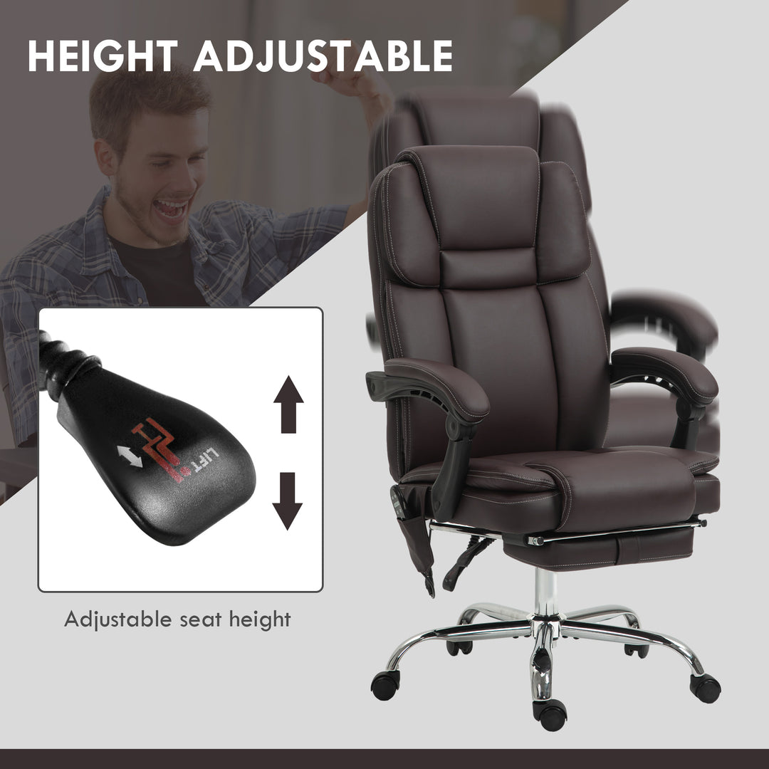 Six Point Vibrating Massage Office Chair - Dark Brown