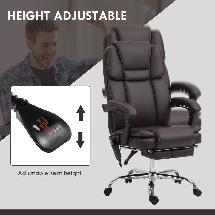 Six Point Vibrating Massage Office Chair - Dark Brown