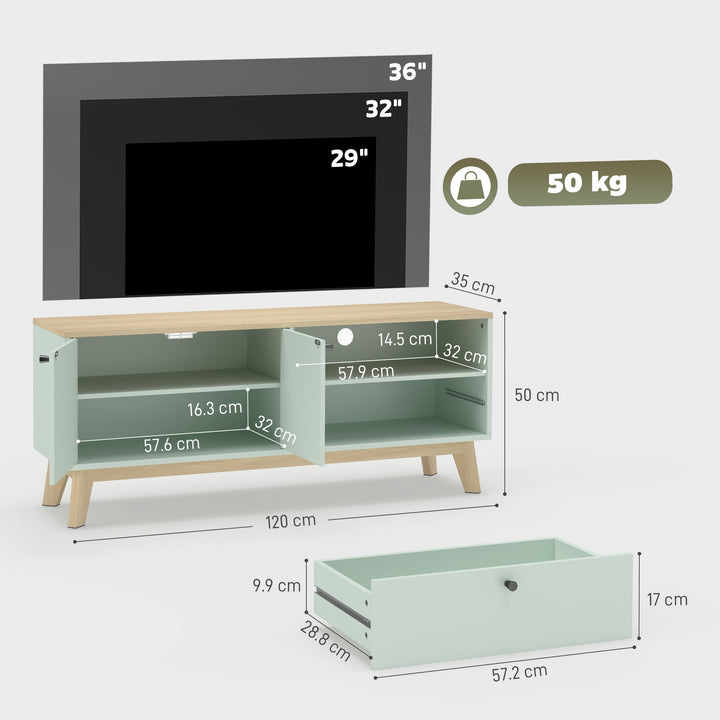 TV Stand Cabinet for Television up to 36 Inch, Modern TV Unit with 2 D