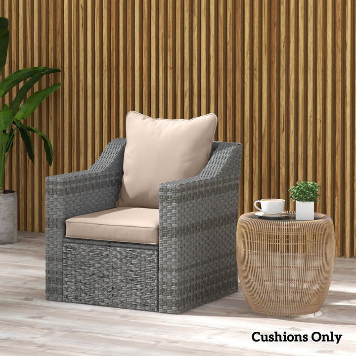 Seat and Back Padded Cushion Set, CUSHION ONLY - Beige