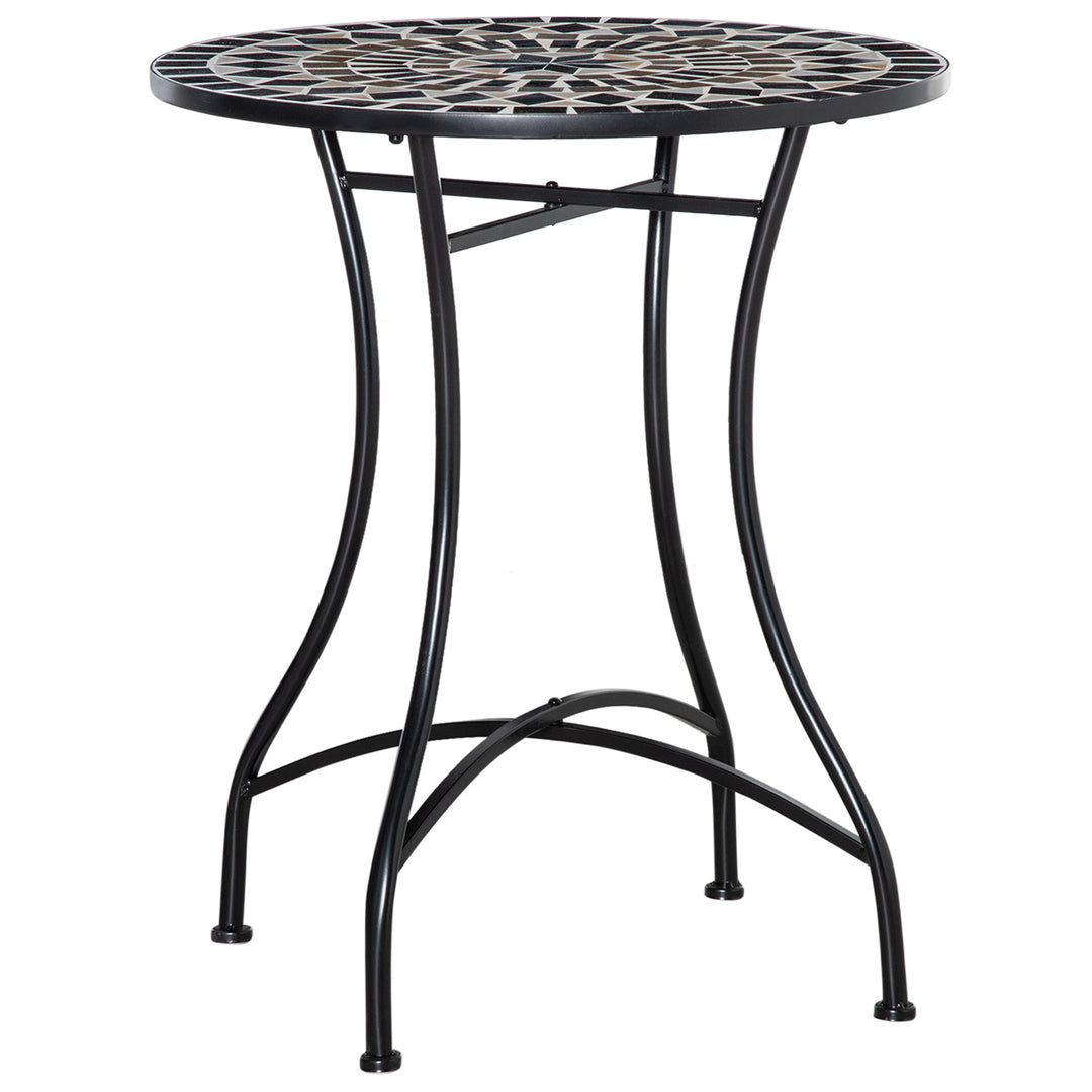 MCL 60cm Mosaic Outdoor Patio Table - Black