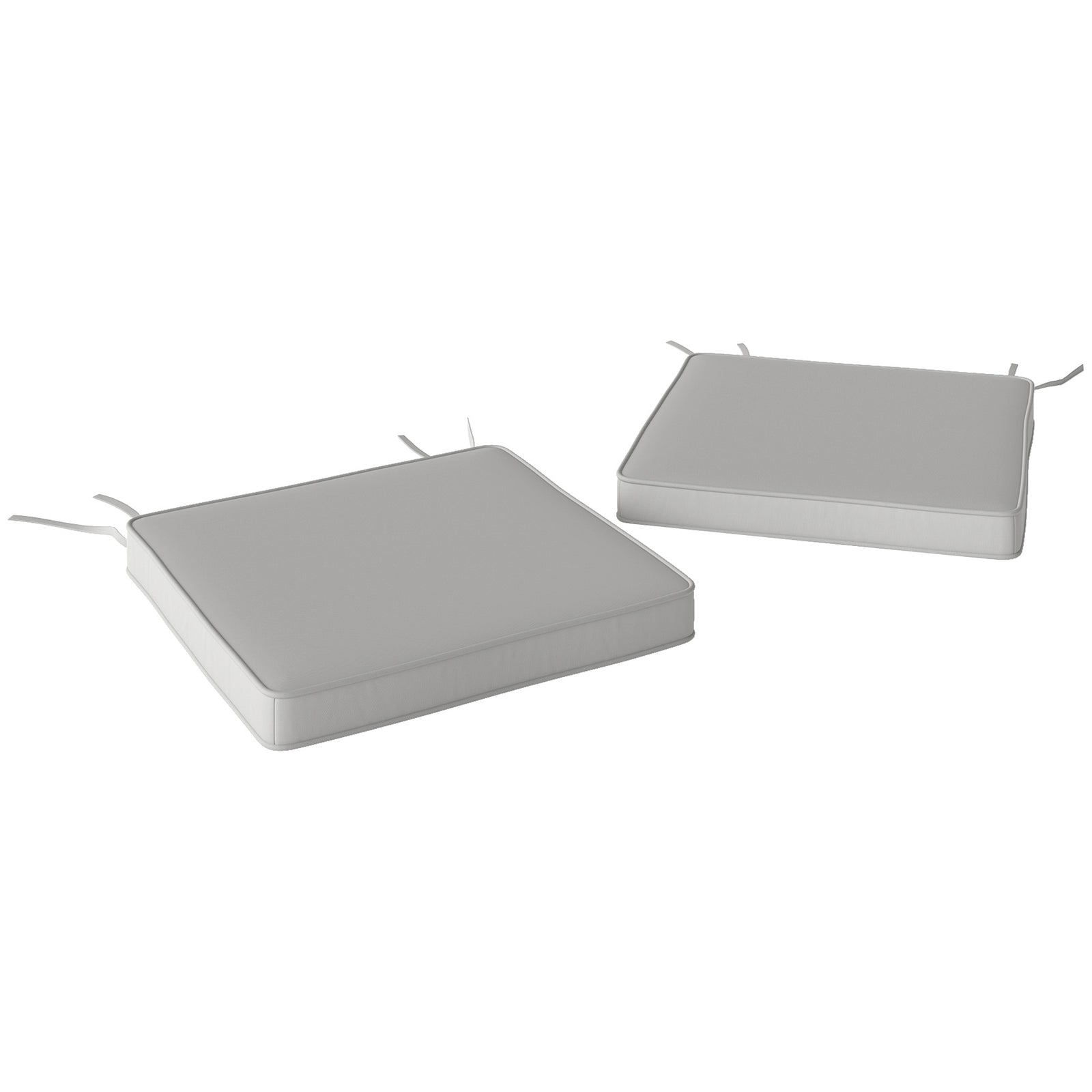 Set of Two 45 x 45cm Garden Seat Cushions - Light Grey