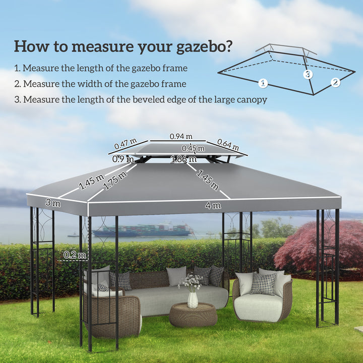 MCL Gazebo Roof Replacement, for 3 x 4m Frames - Light Grey