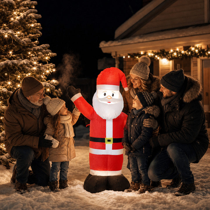 5ft Christmas Inflatable Velvet Look Santa Claus with Welcoming - view 2