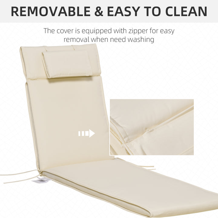 Garden Sun Lounger Cushion Replacement Soft Sunbed Reclining Chair Rel