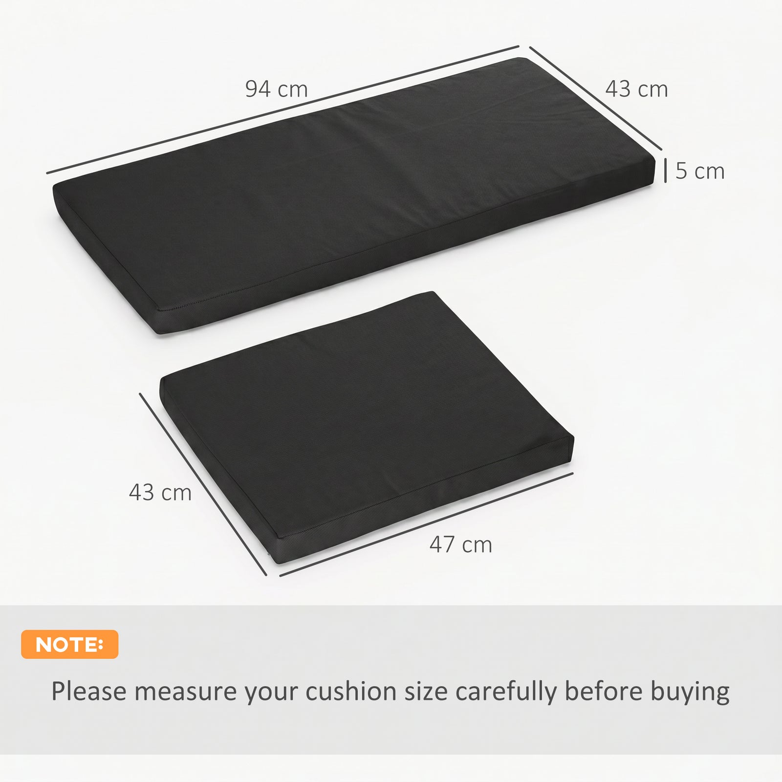 Outdoor Seat Cushion Pads for Rattan Furniture, 3 PCs Garden Furniture