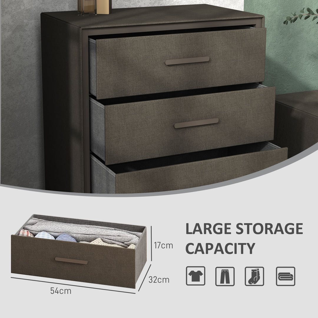 Velvet-Feel Chest of Four Drawers - Brown
