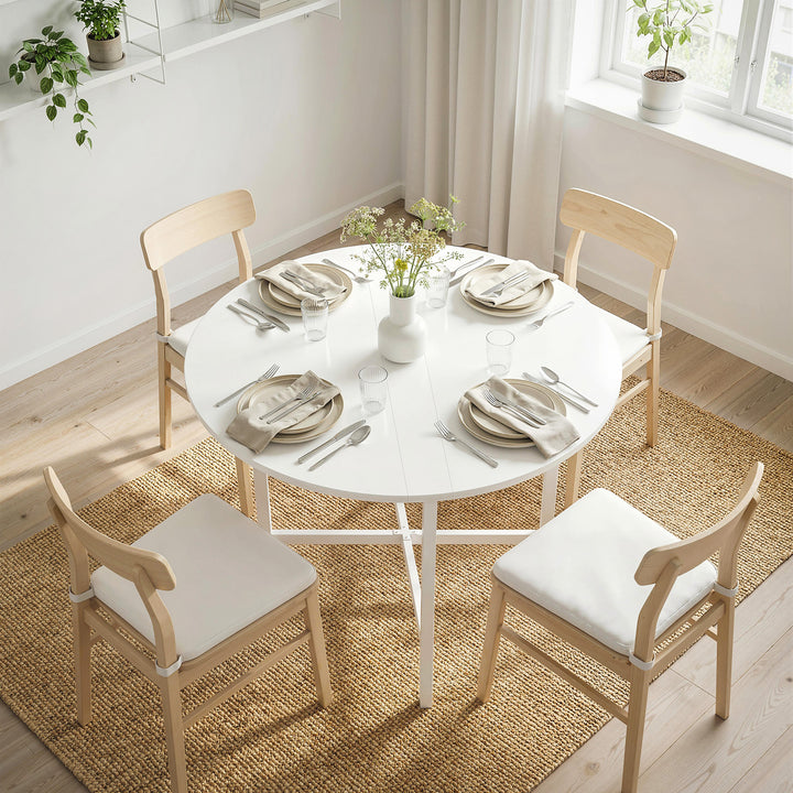 Collapsible Drop Leaf Table, Folding Dining Table for Small Spaces, Ex