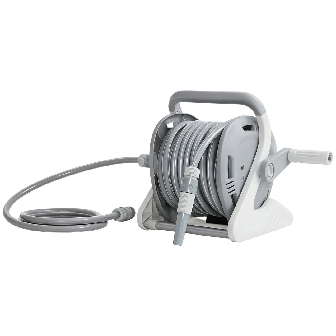 Portable Garden Hose Reel, 20+2 m Wall Mounted Hose Reel with 2 Patter