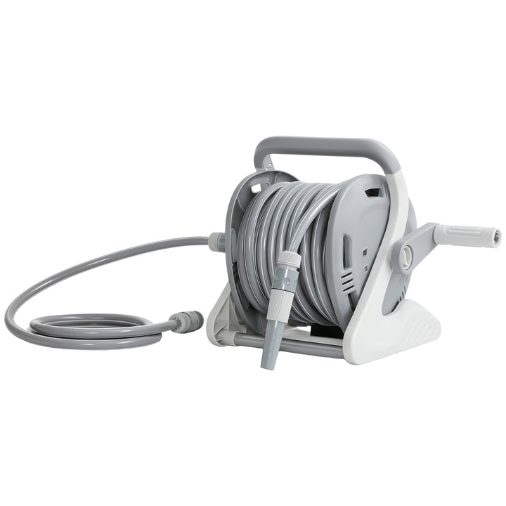 Portable Garden Hose Reel, 20+2 m Wall Mounted Hose Reel with 2 Patter