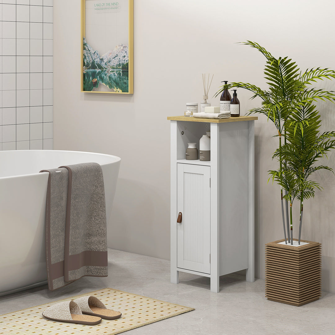 Slim Bathroom Storage Cabinet - White