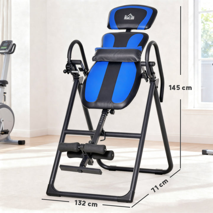 MCL Foldable Gravity Inversion Table, Back Therapy Fitness Bench, with Soft Ankle Cushions, for Home