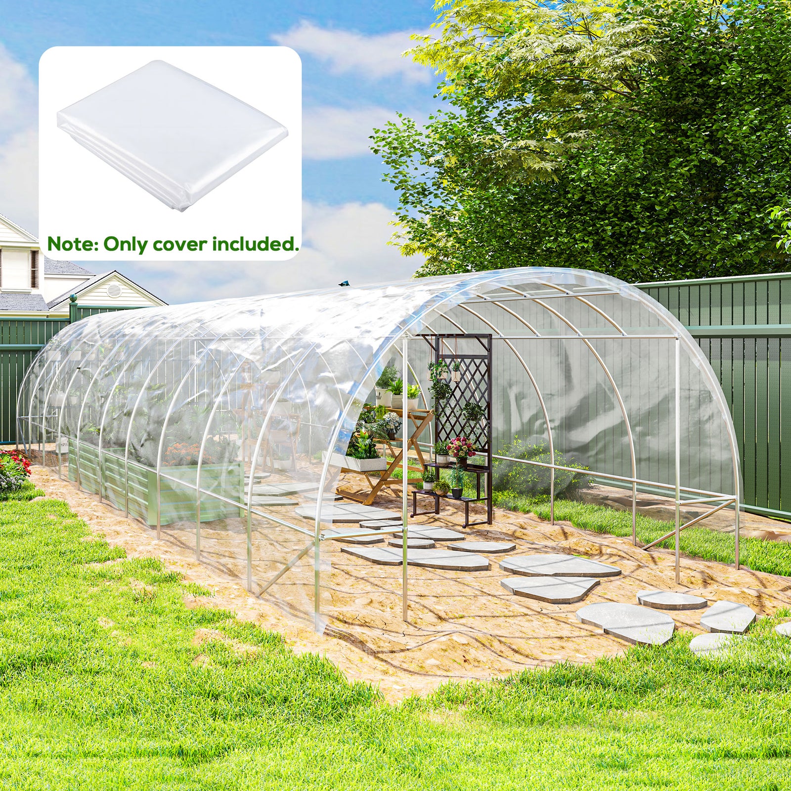 6 X 10m Heavy Duty (150um/6mil) Polyethylene Greenhouse Cover Replacem