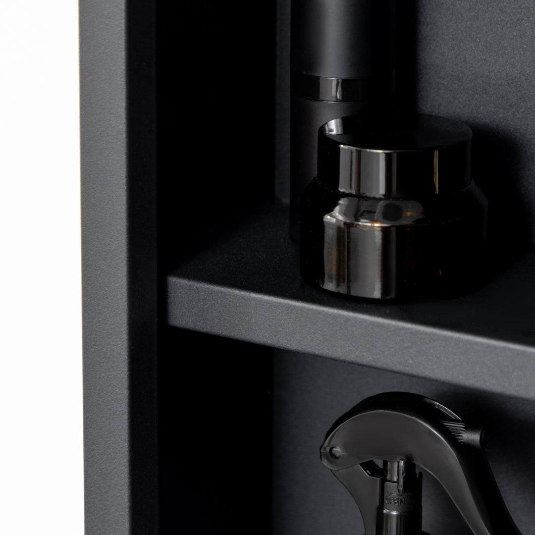 Bathroom Cabinet with Mirror, Wall Mounted Bathroom Mirror Cabinet with Storage Shelves, 40 x 12 x 60 cm, Black