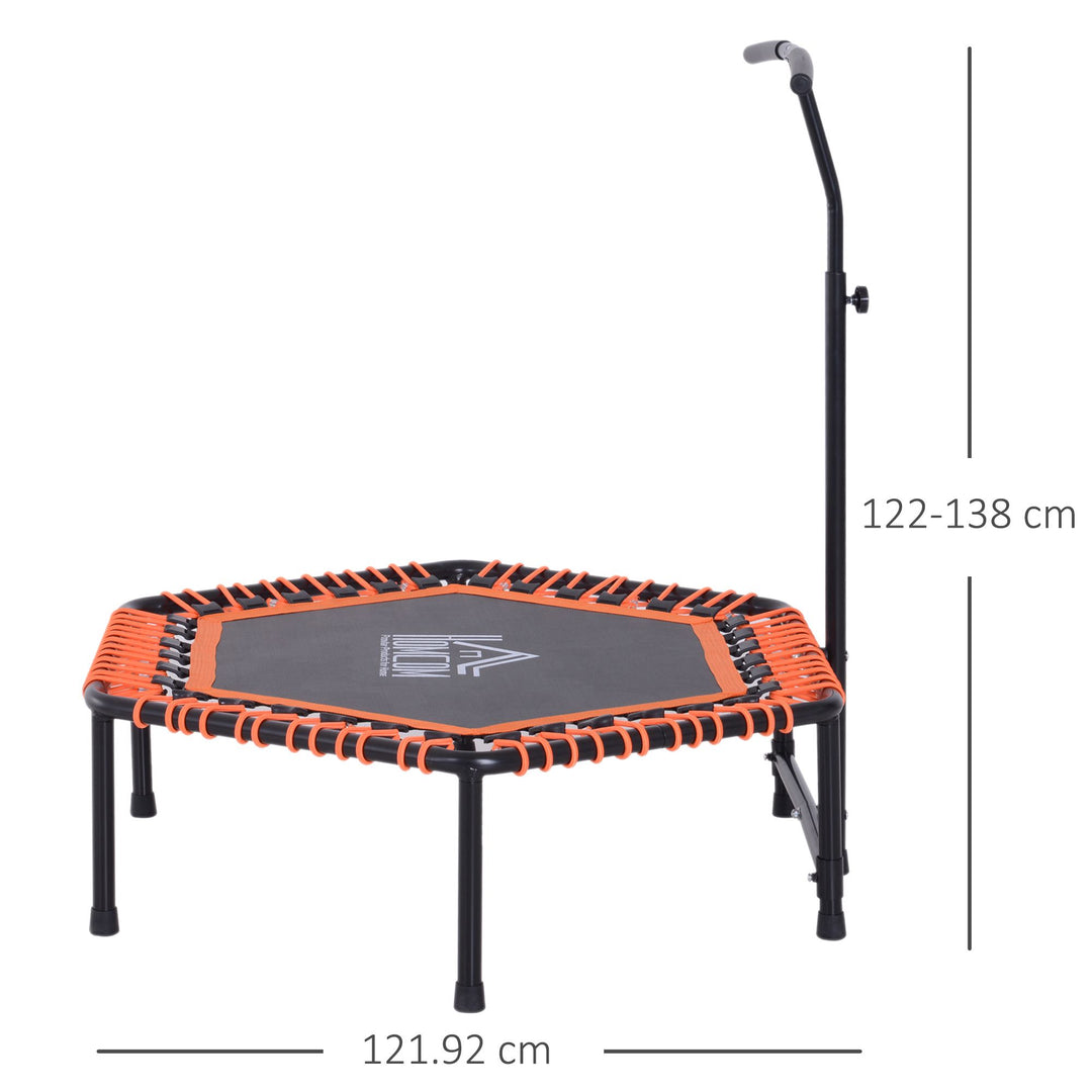 Mini Trampoline W/Adjustable Handle Bar - Black/Orange