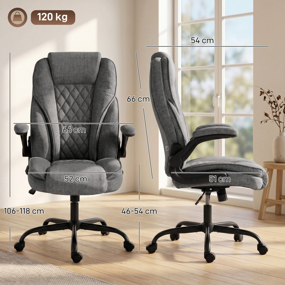 Office Chair, Ergonomic Desk Chair with Flip-up Armrest, Pocket Spring