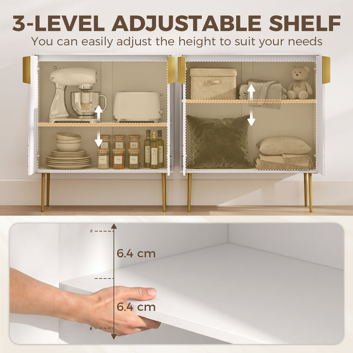 Modern Kitchen Cupboard, Storage Cabinet with 2 Doors, Adjustable Shel